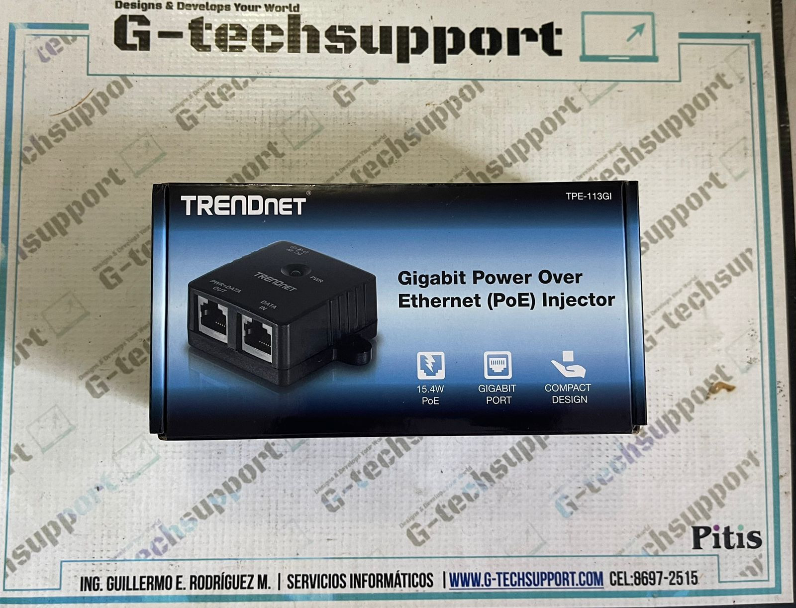 Inyector PoE TRENDnet 15.4W 54V 0.4A